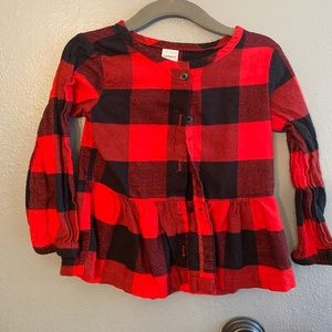 24 month black and red plaid top